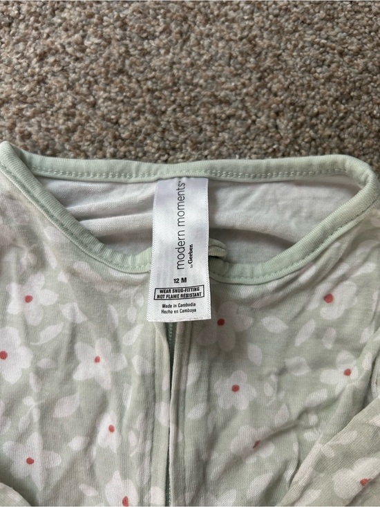 Modern Moments Other - Modern Moments Light Sage Floral Baby Zip Gown